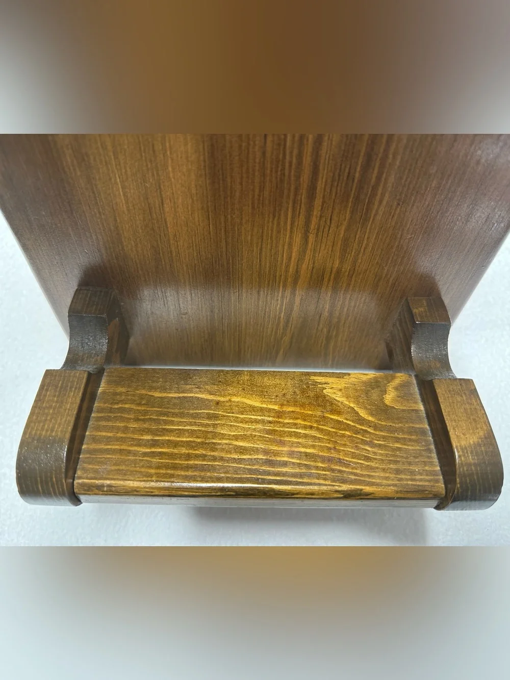 Vintage Wood Hair Dryer Curling Iron Wall Holder Shelf Bathroom Vanity Decor